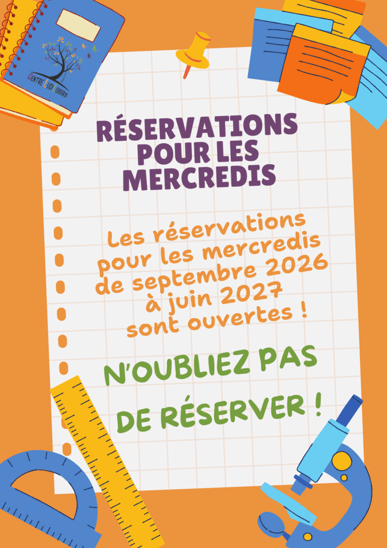Réservations mercredis 2026/2027